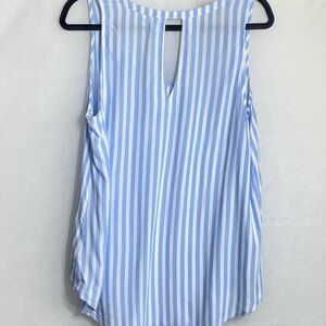 Old Navy Light Blue and White Striped Tank Top